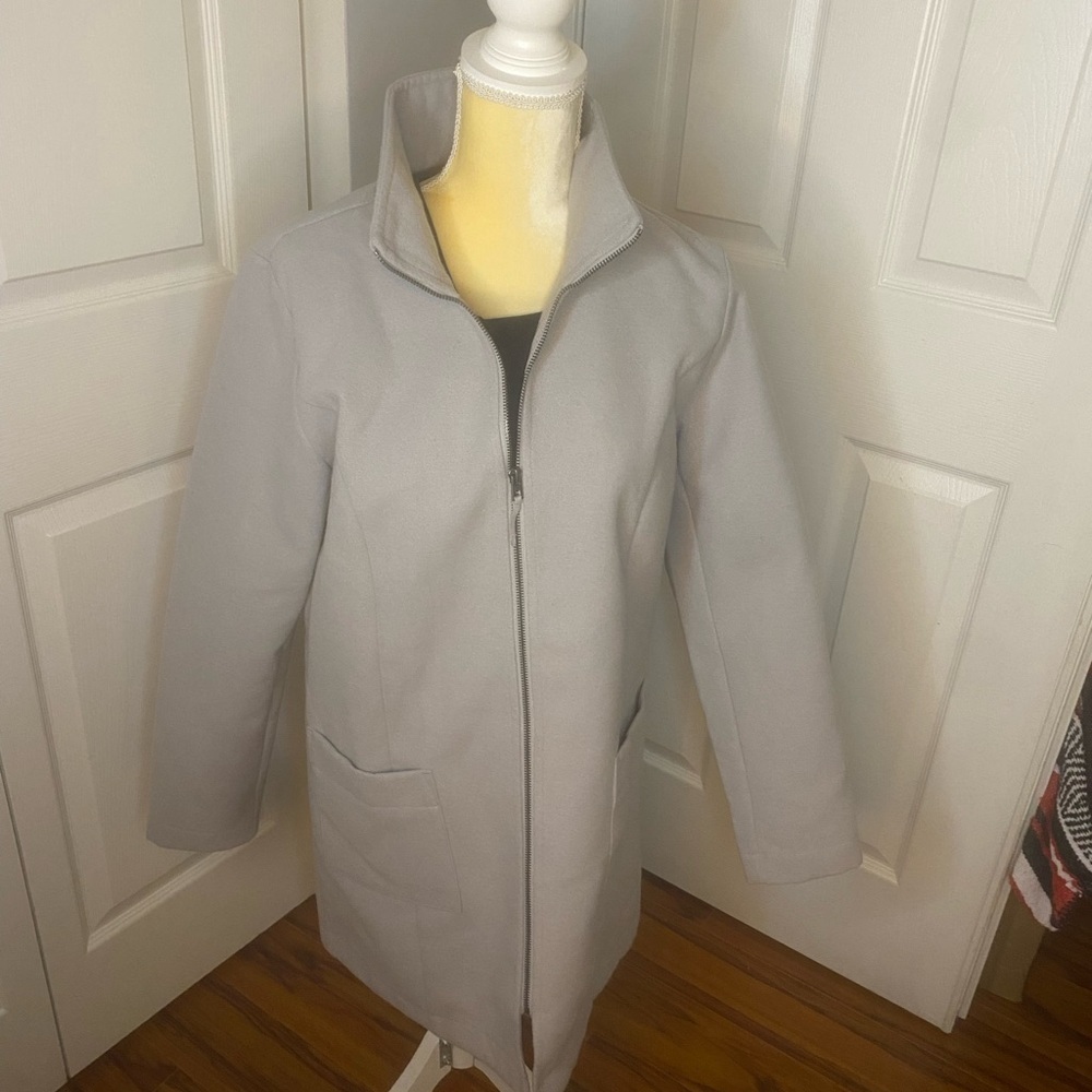 Zuda Women's Light Gray Trench Coat